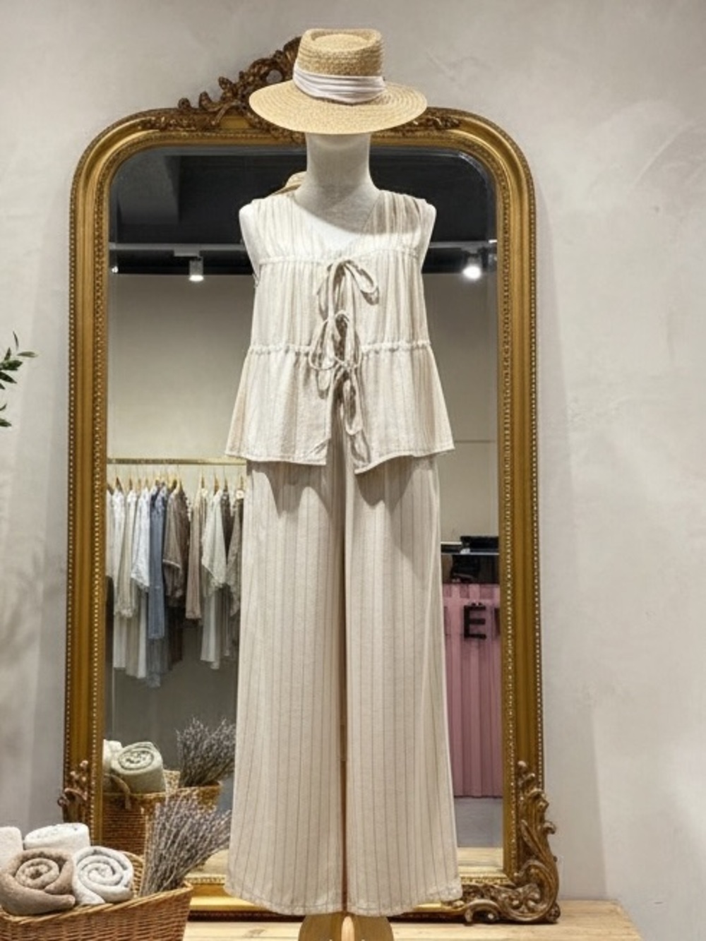 Stripes Cream Soft Linen Coords
